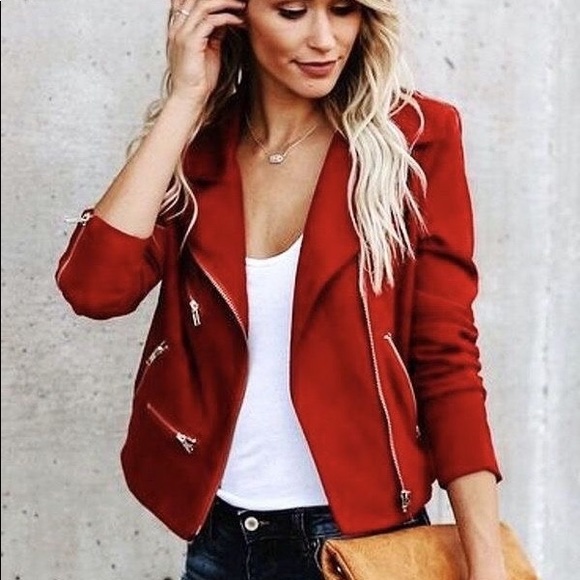 INC International Concepts Jackets & Blazers - Red Moto Jacket